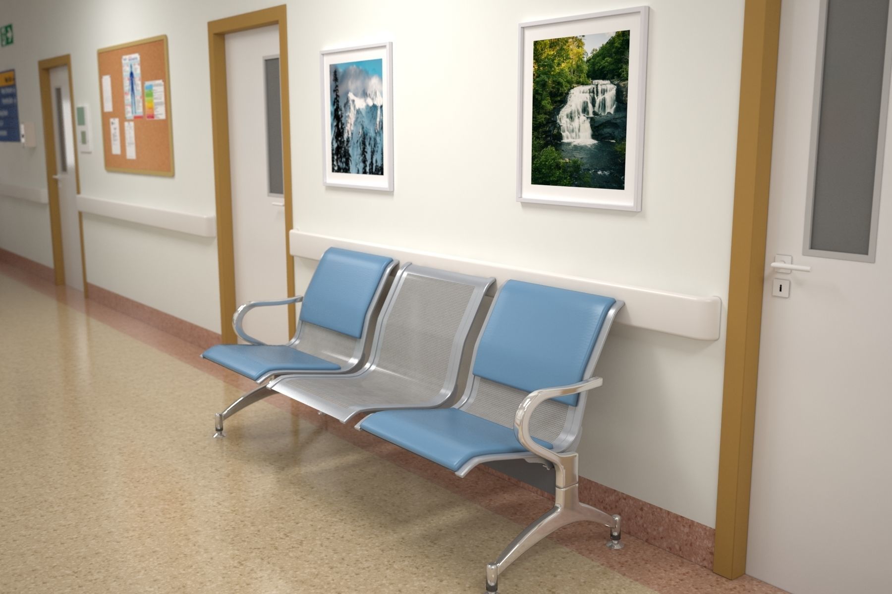 Hospital Hall V3 3D model_7