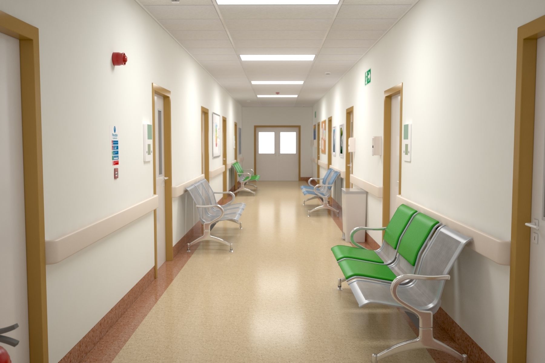 Hospital Hall V3 3D model_5
