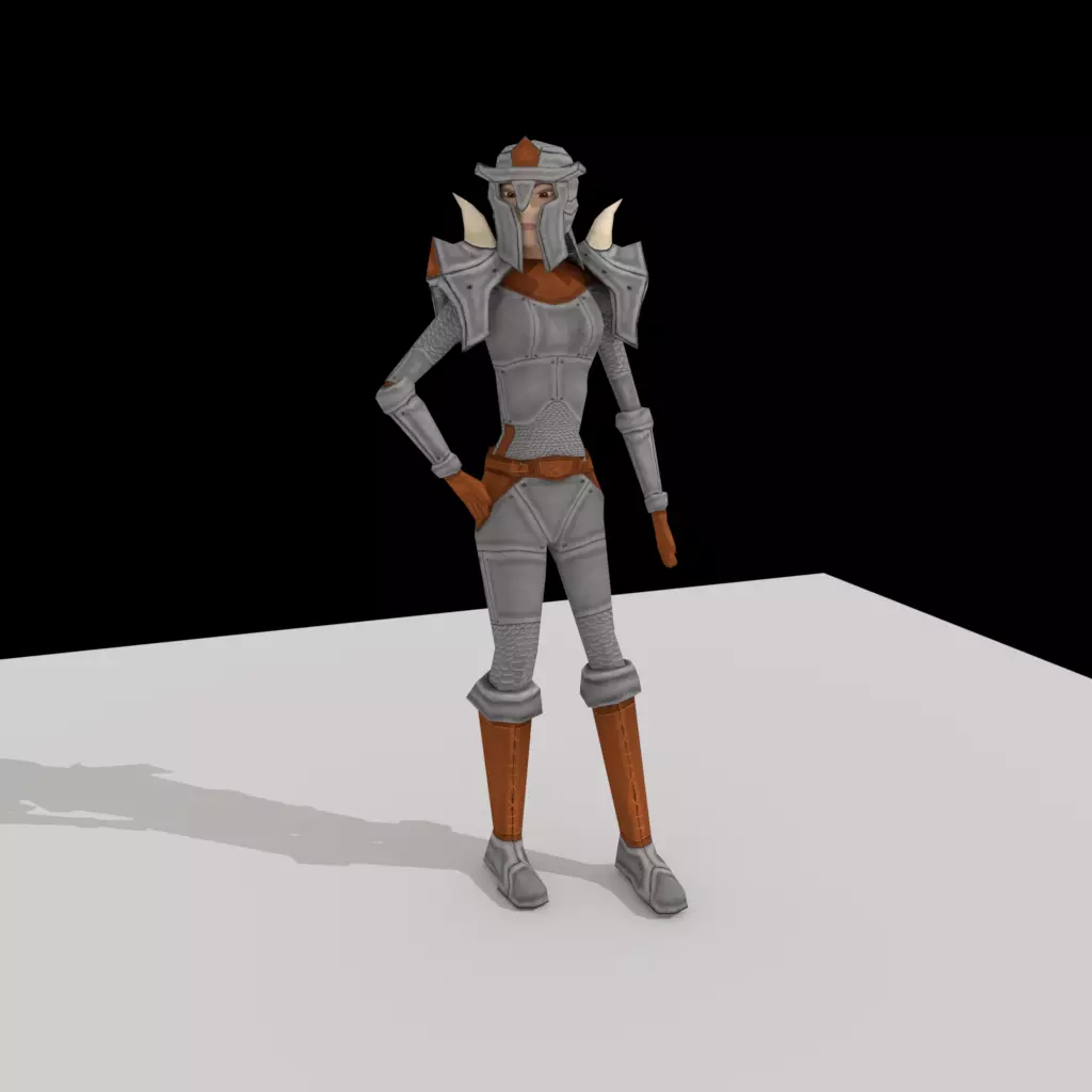 cartoon character Low-poly 3D model_0