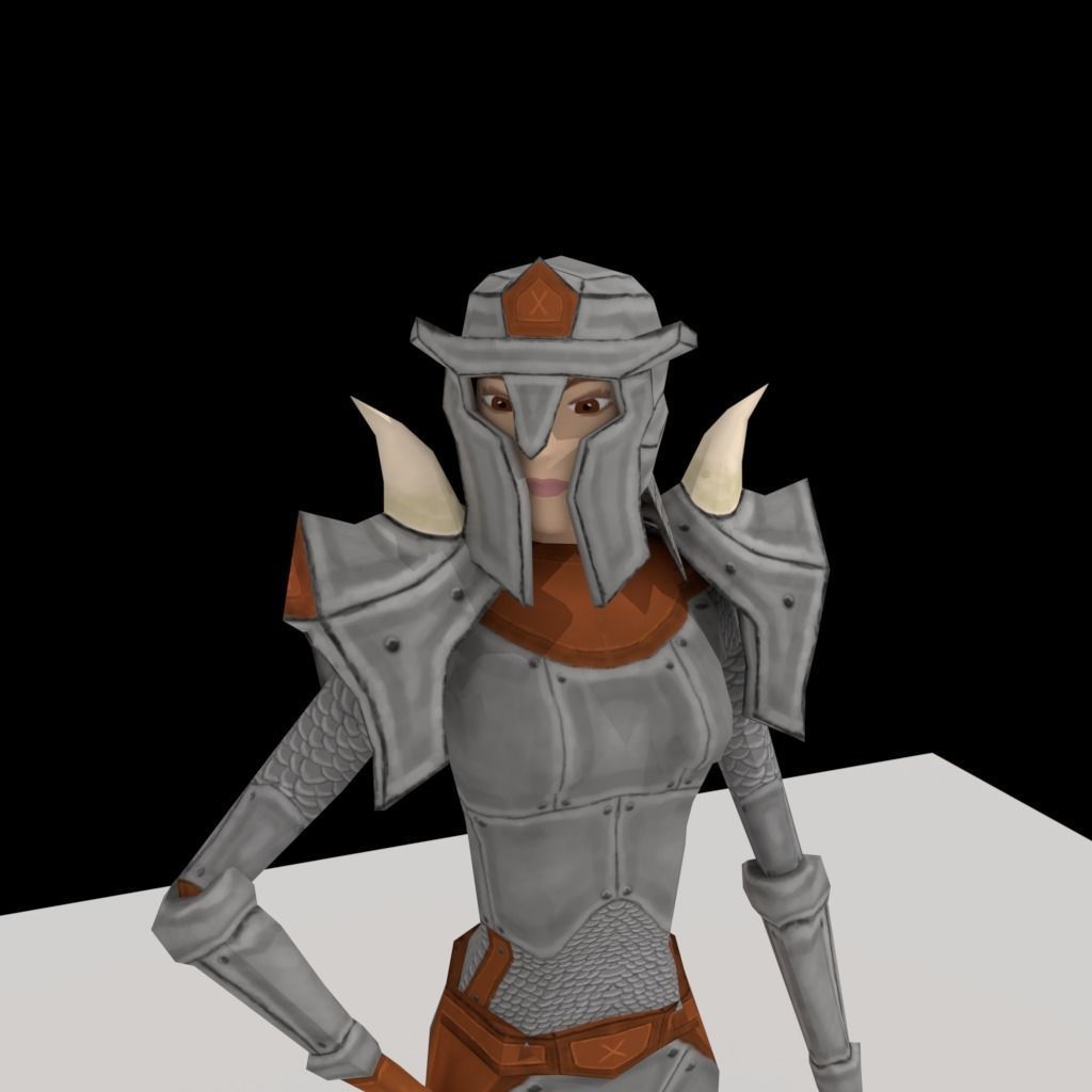 cartoon character Low-poly 3D model_1