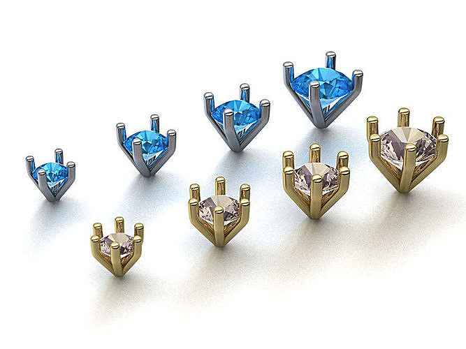 A Package of 8 Ring Heads  printable 3dmodels 3D print model
