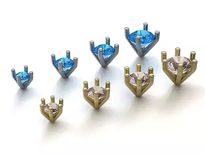 A Package of 8 Ring Heads  printable 3dmodels 3D print model