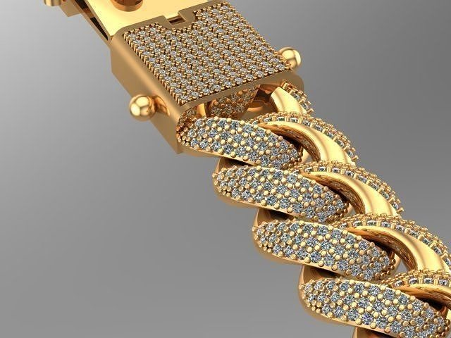 cuban chain or necklace diamond cx001 just STL 3D model