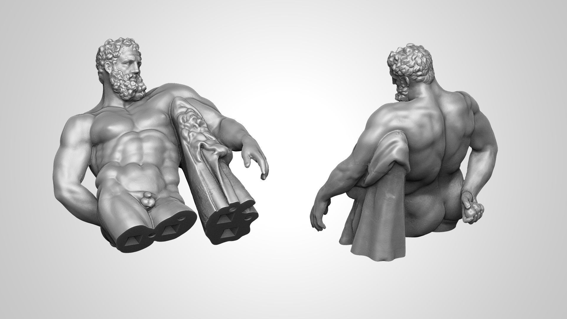 Farnese Hercules Statue 3D print model_5