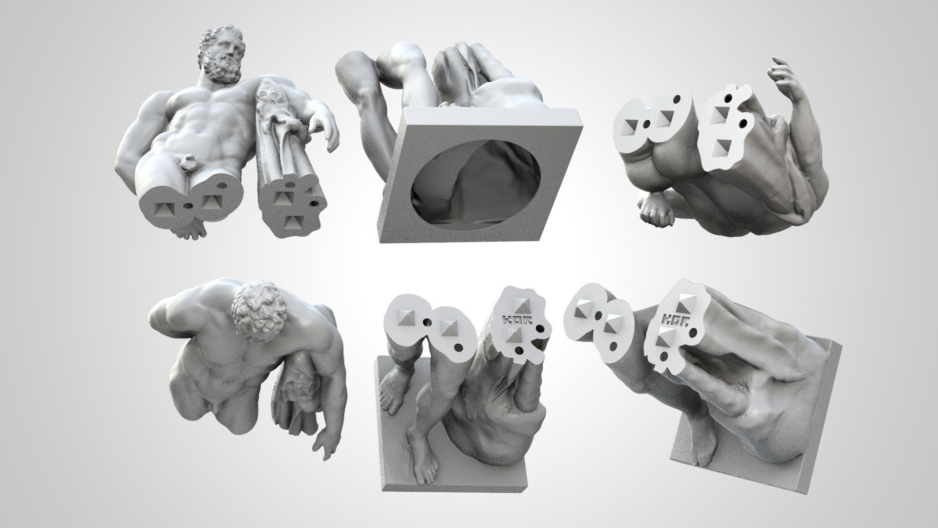 Farnese Hercules Statue 3D print model_2