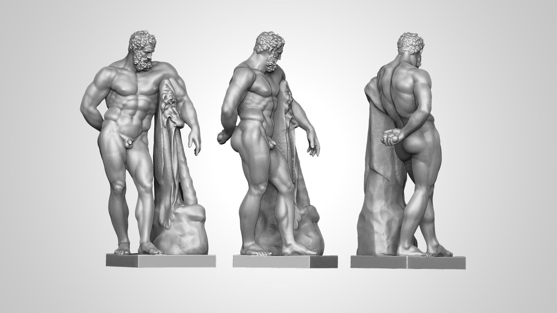 Farnese Hercules Statue 3D print model_3