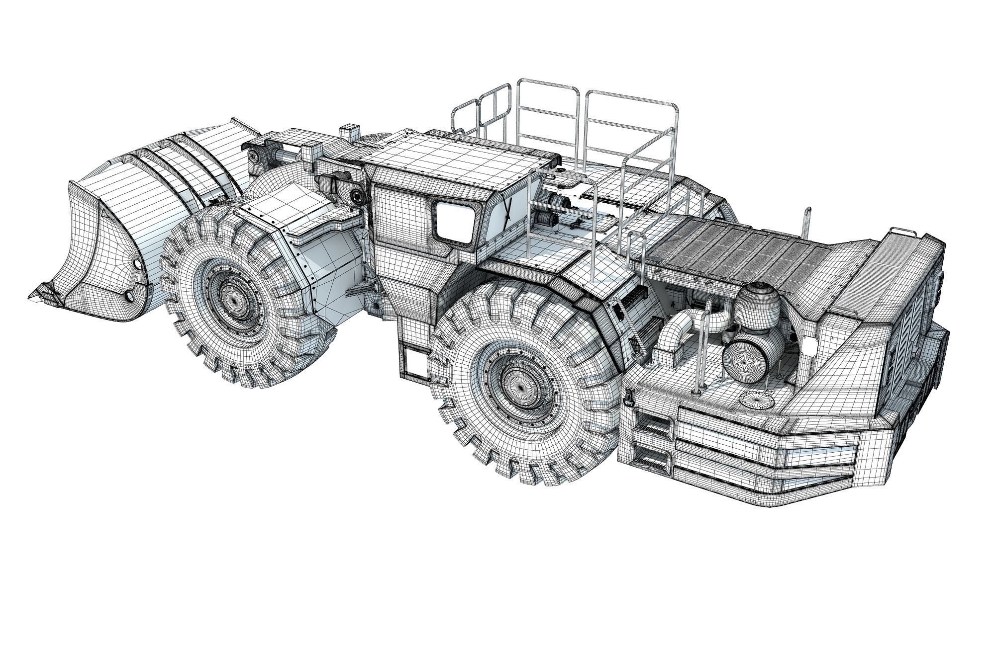 Underground Mining Hard Rock Loader 3D model_16