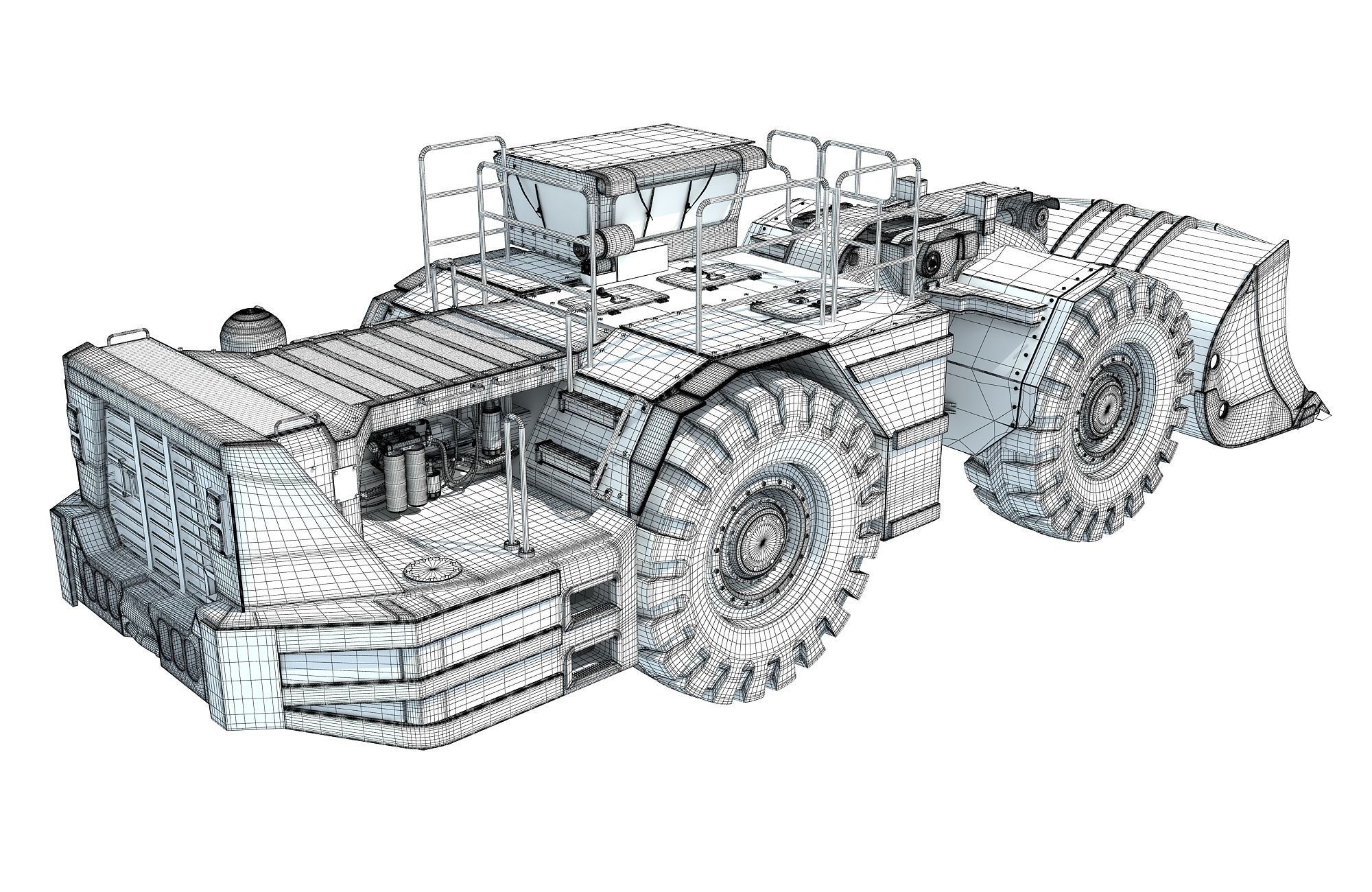 Underground Mining Hard Rock Loader 3D model_17