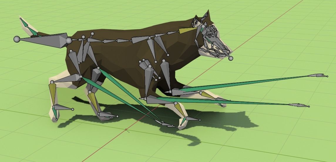 Rigged Low Poly Dog Low-poly 3D model_17