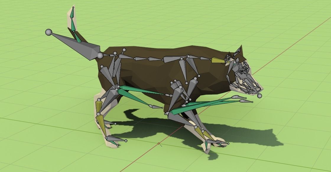 Rigged Low Poly Dog Low-poly 3D model_18
