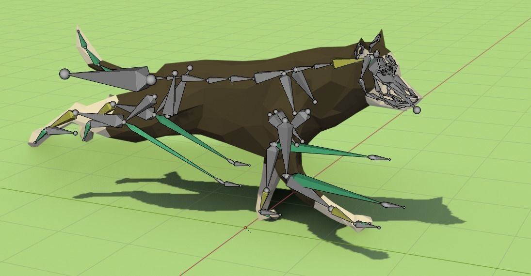 Rigged Low Poly Dog Low-poly 3D model_16