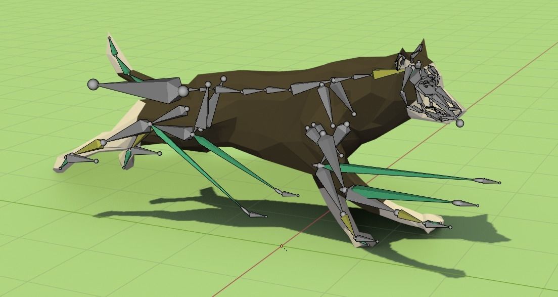 Rigged Low Poly Dog Low-poly 3D model_13