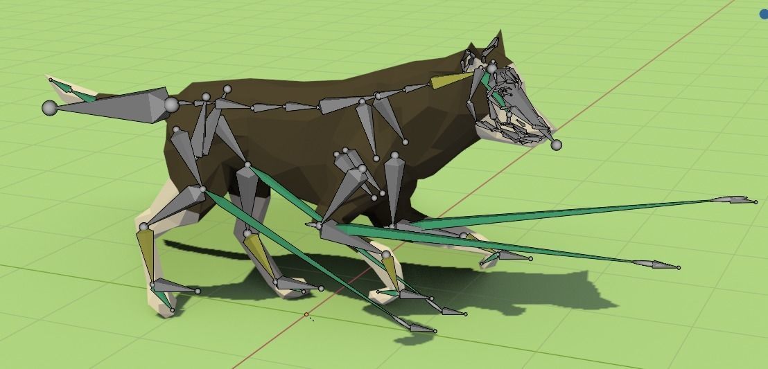 Rigged Low Poly Dog Low-poly 3D model_14