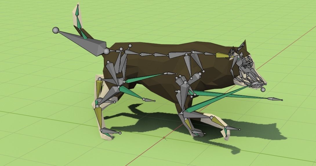 Rigged Low Poly Dog Low-poly 3D model_25