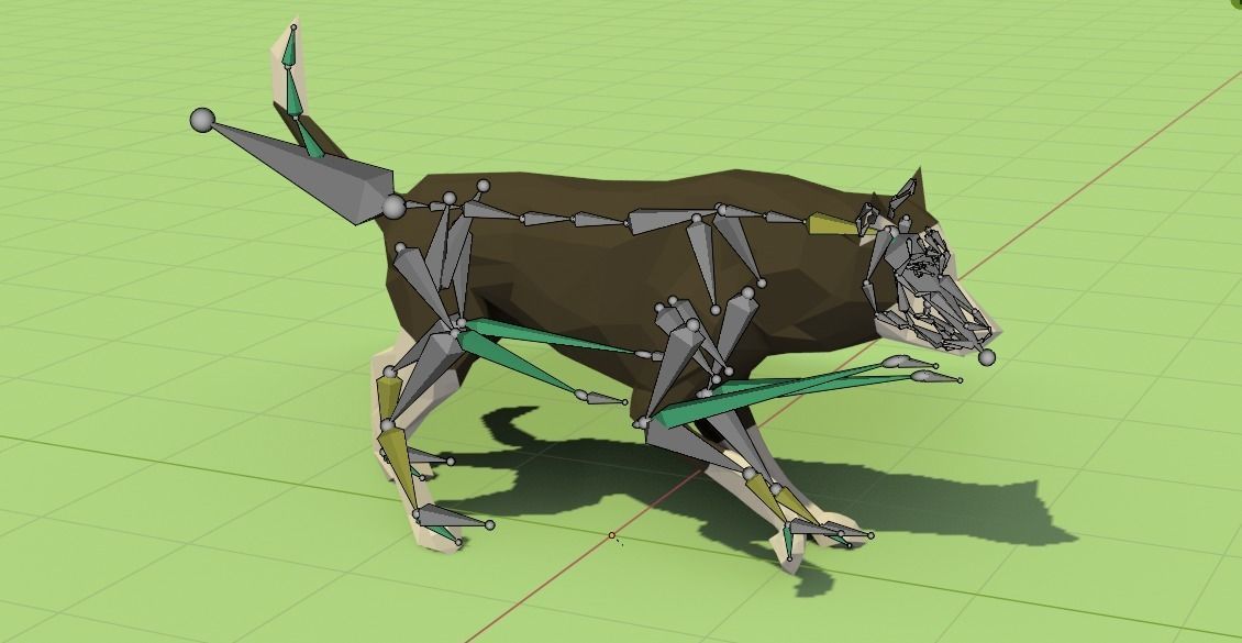 Rigged Low Poly Dog Low-poly 3D model_21