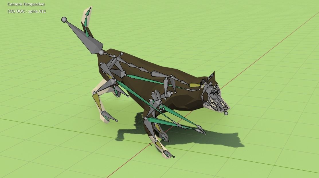 Rigged Low Poly Dog Low-poly 3D model_20