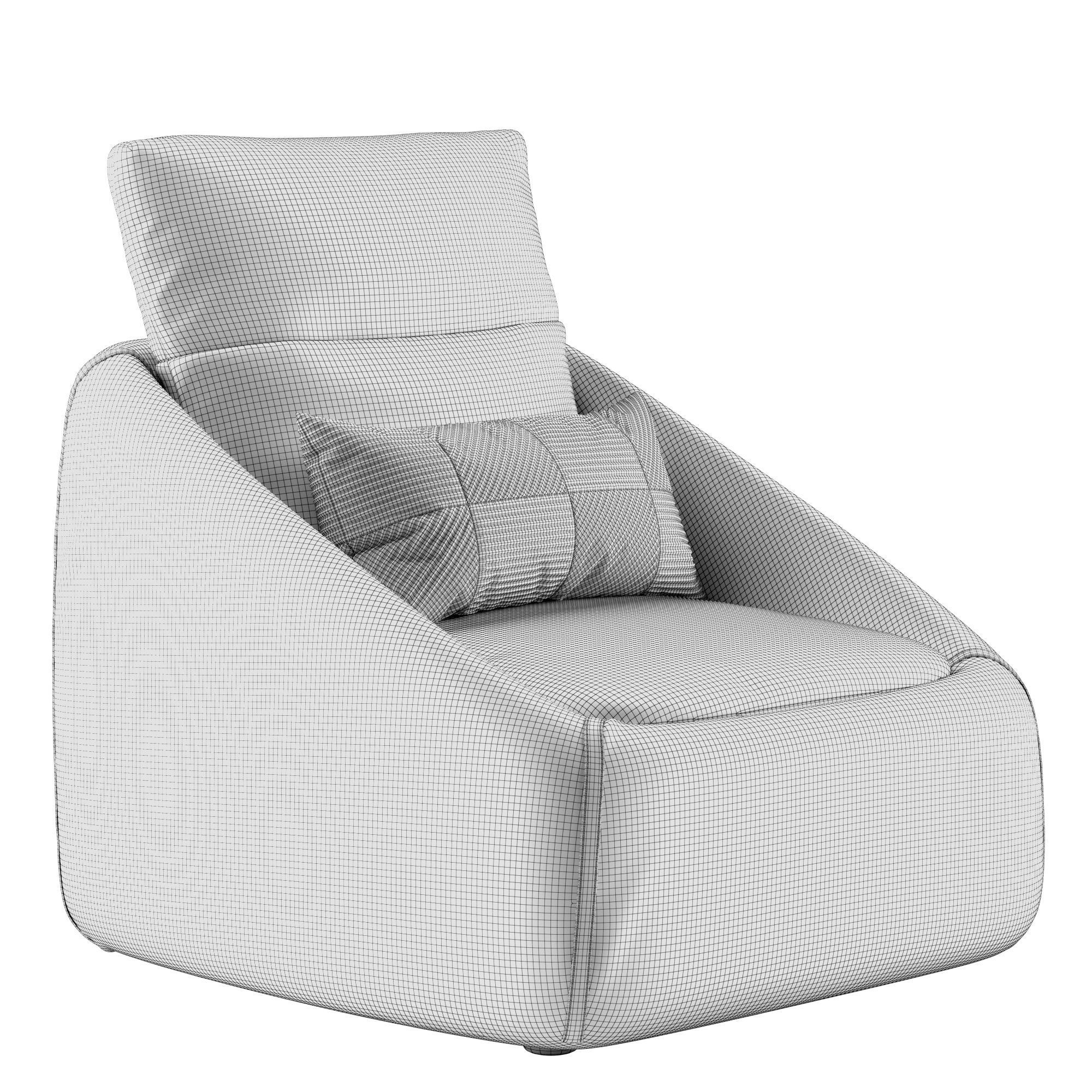 Ditre italia Bend armchair 3D model_4