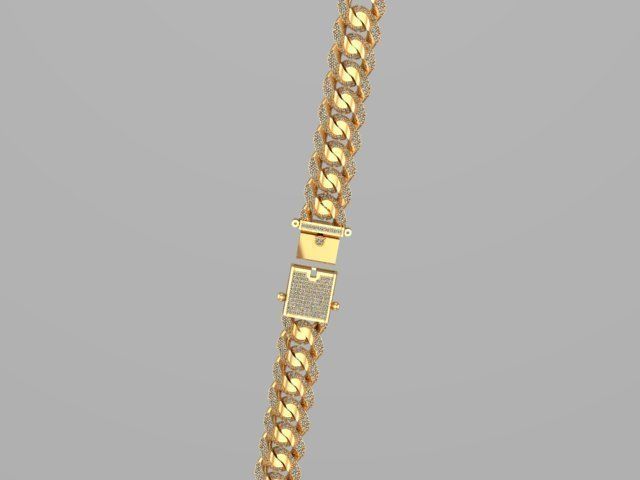 cuban chain or necklace diamond zx001 stl 3D model_9