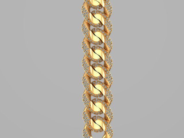 cuban chain or necklace diamond zx001 stl 3D model_3