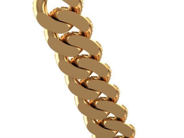 cuban chain or necklace diamond zx001 stl 3D model_4