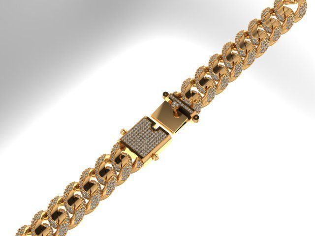cuban chain or necklace diamond zx001 stl 3D model_11