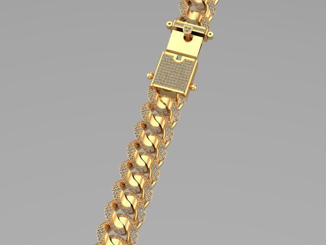 cuban chain or necklace diamond zx001 stl 3D model_5