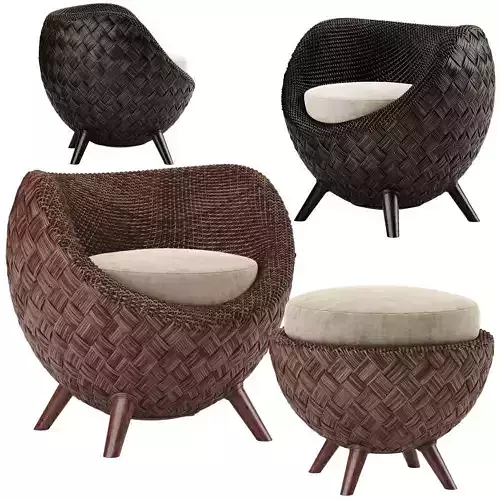 Kenneth Cobonpue La luna armchair 3D model