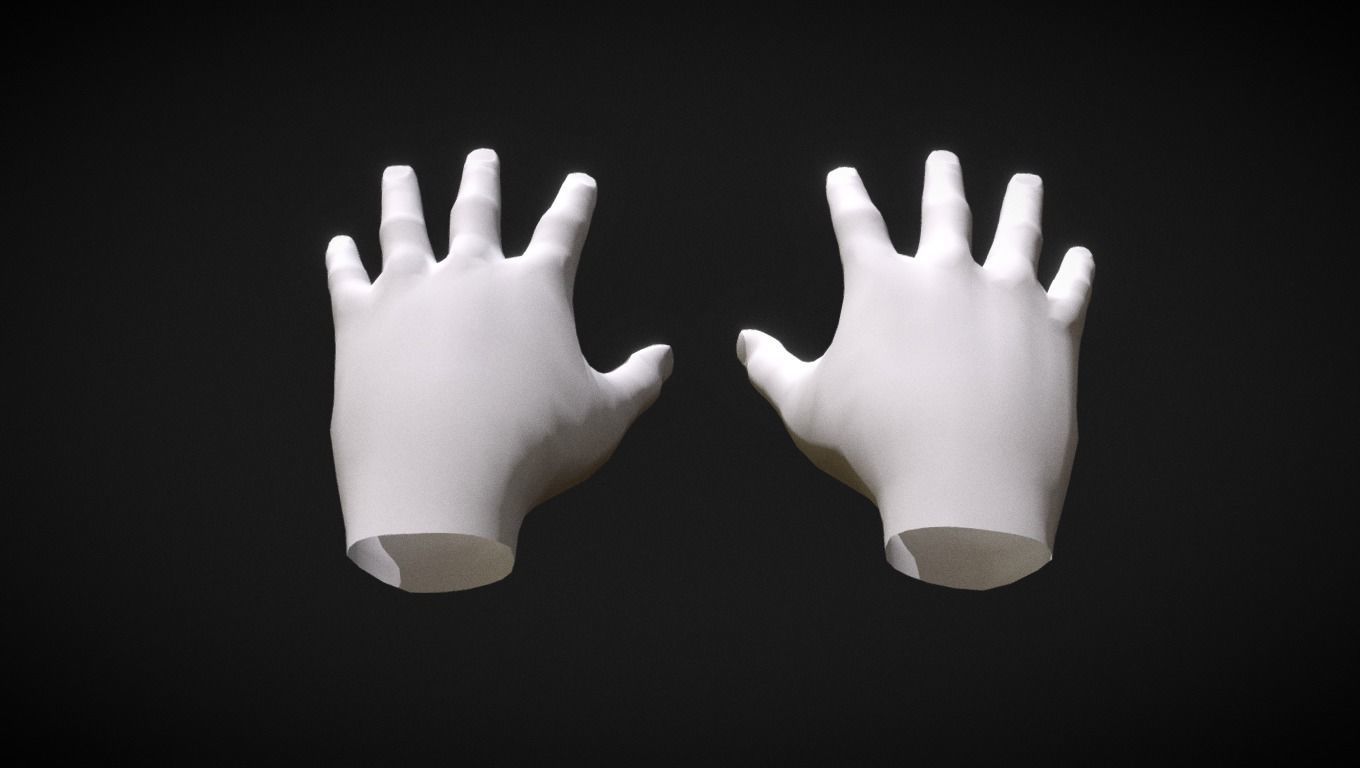 Lowpoly hands mannequin Free low-poly 3D model_2