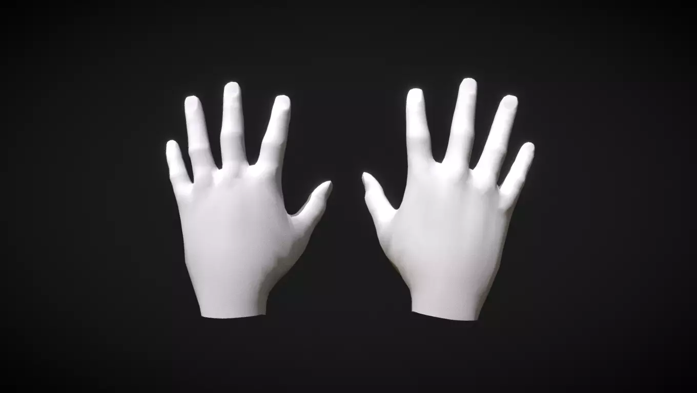 Lowpoly hands mannequin Free low-poly 3D model_0