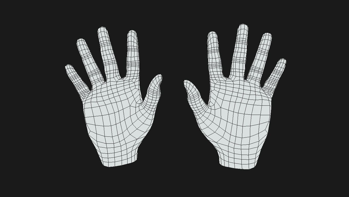 Lowpoly hands mannequin Free low-poly 3D model_4