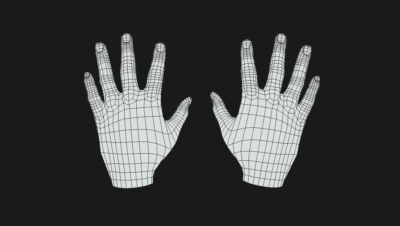 Lowpoly hands mannequin Free low-poly 3D model_3