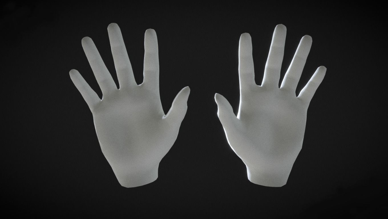 Lowpoly hands mannequin Free low-poly 3D model_1