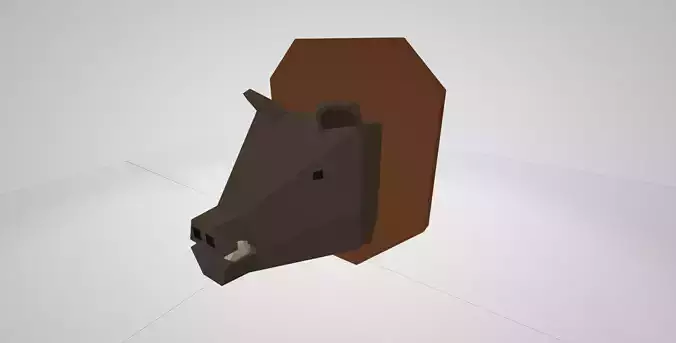Animal heads Low-poly 3D model