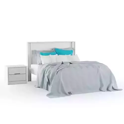 Set White-blue Bed