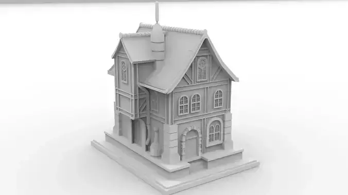 House Low Poly victorian no