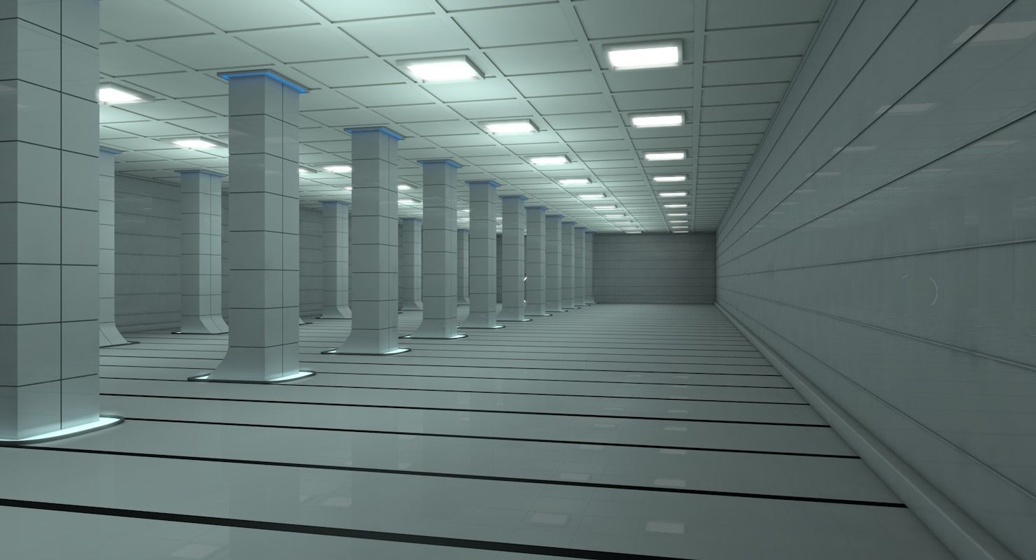 Sci Fi Warehouse 3D model_1