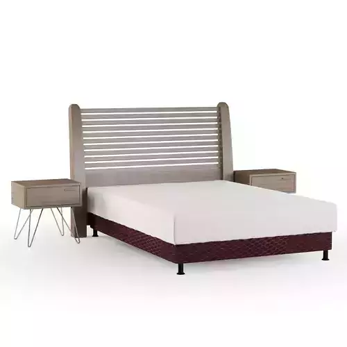 Set Bed with headboard and two nightstands