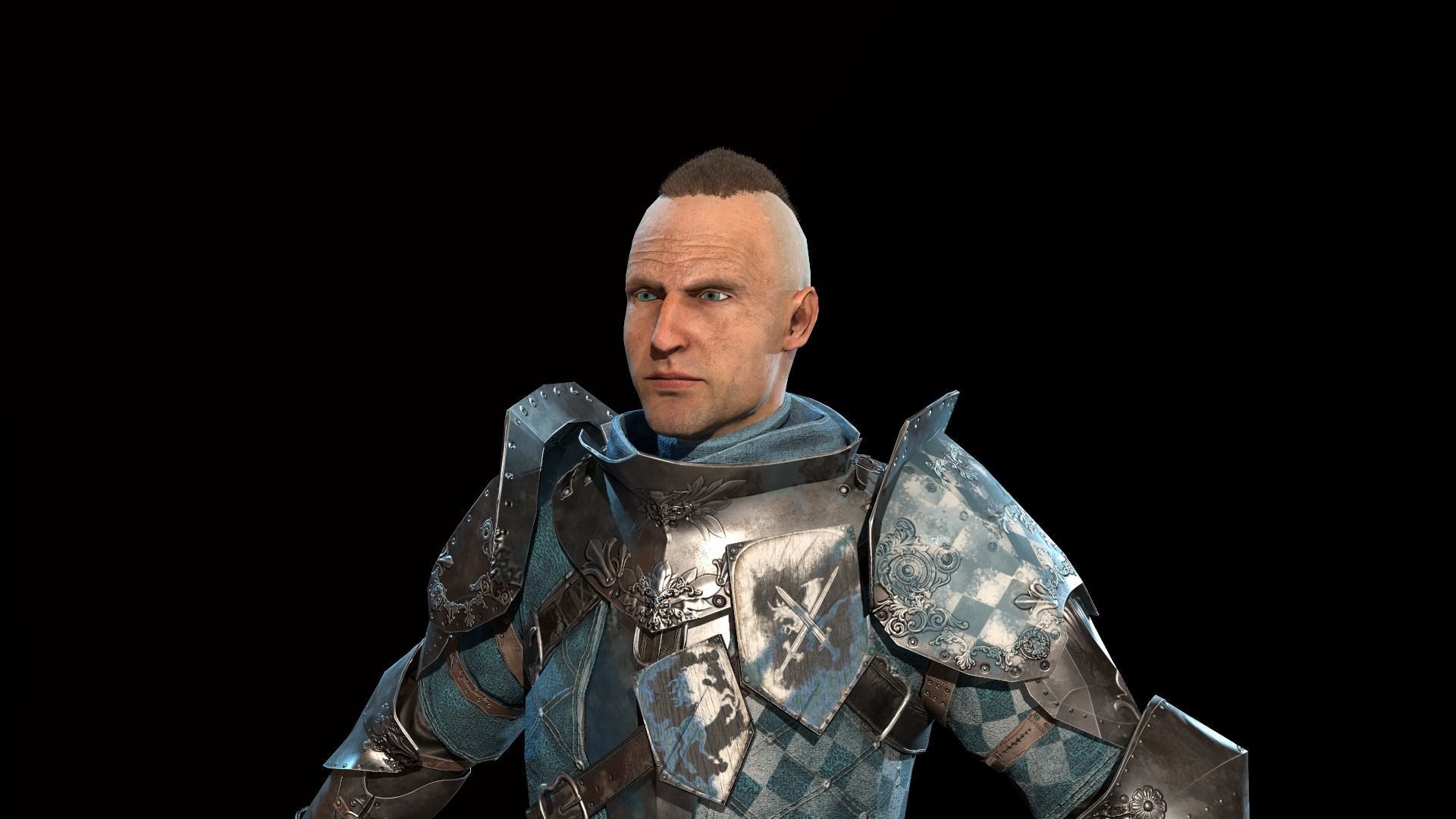 Knights knight in armor Low-poly 3D model_31