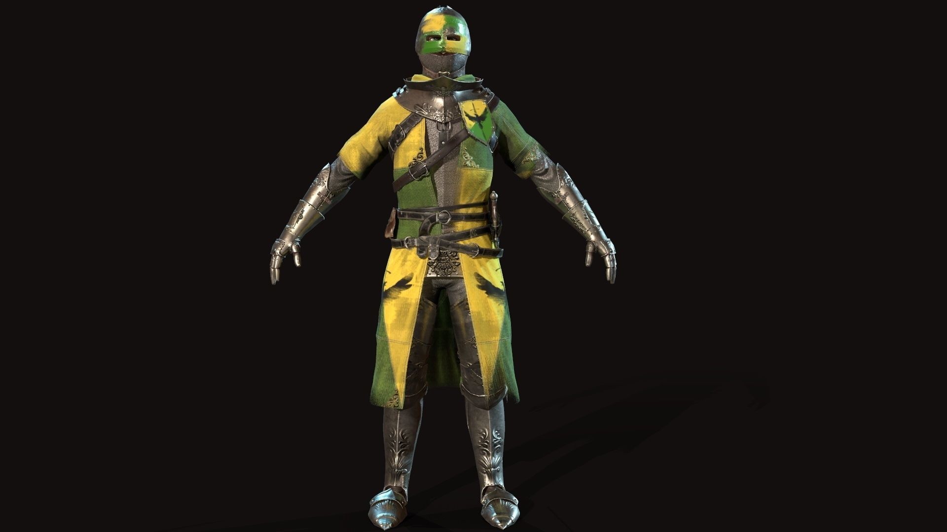 Knights knight in armor Low-poly 3D model_18