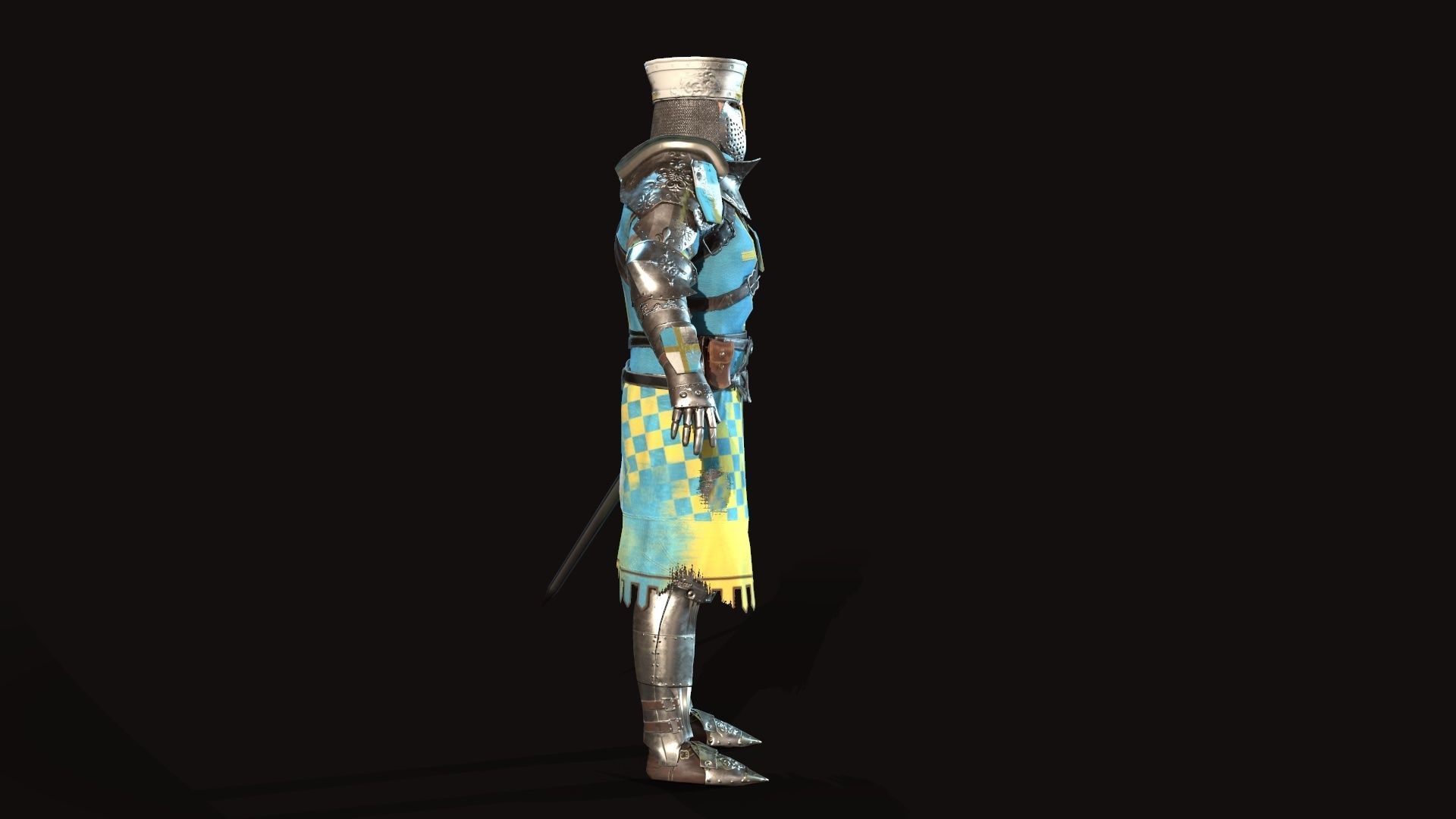 Knights knight in armor Low-poly 3D model_13