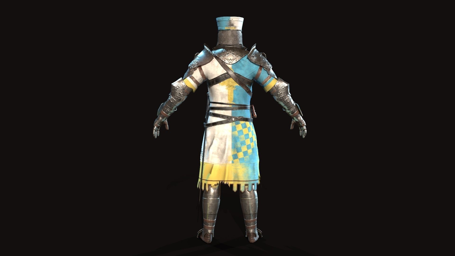 Knights knight in armor Low-poly 3D model_14
