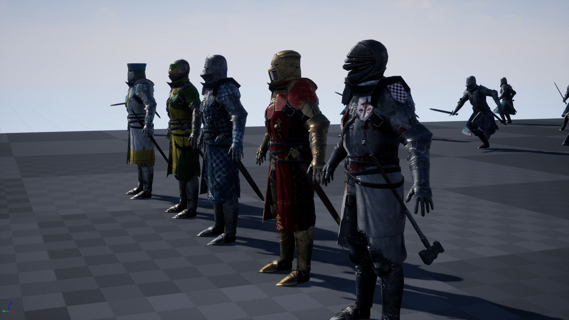 Knights knight in armor Low-poly 3D model_26