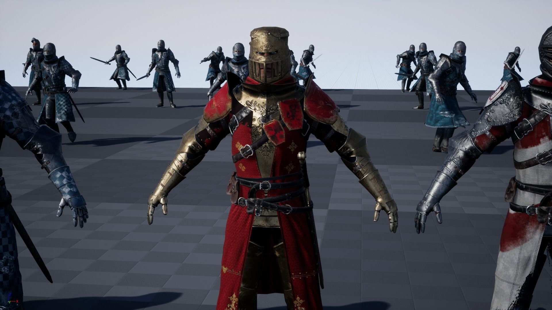 Knights knight in armor Low-poly 3D model_30