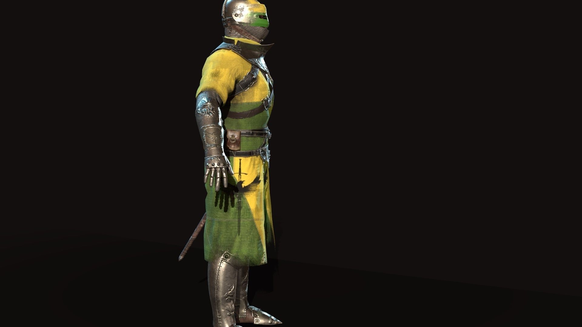 Knights knight in armor Low-poly 3D model_19