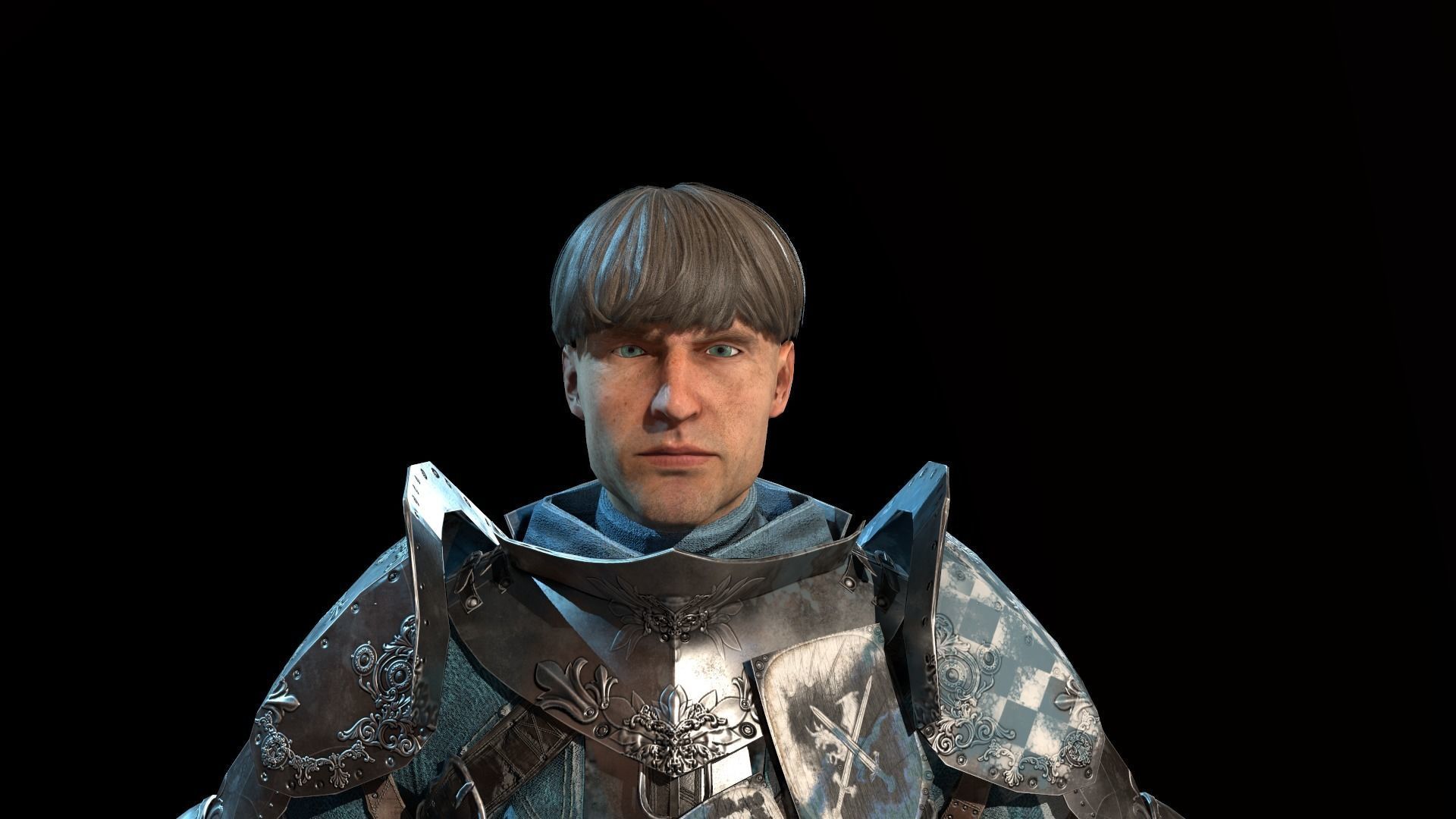 Knights knight in armor Low-poly 3D model_33