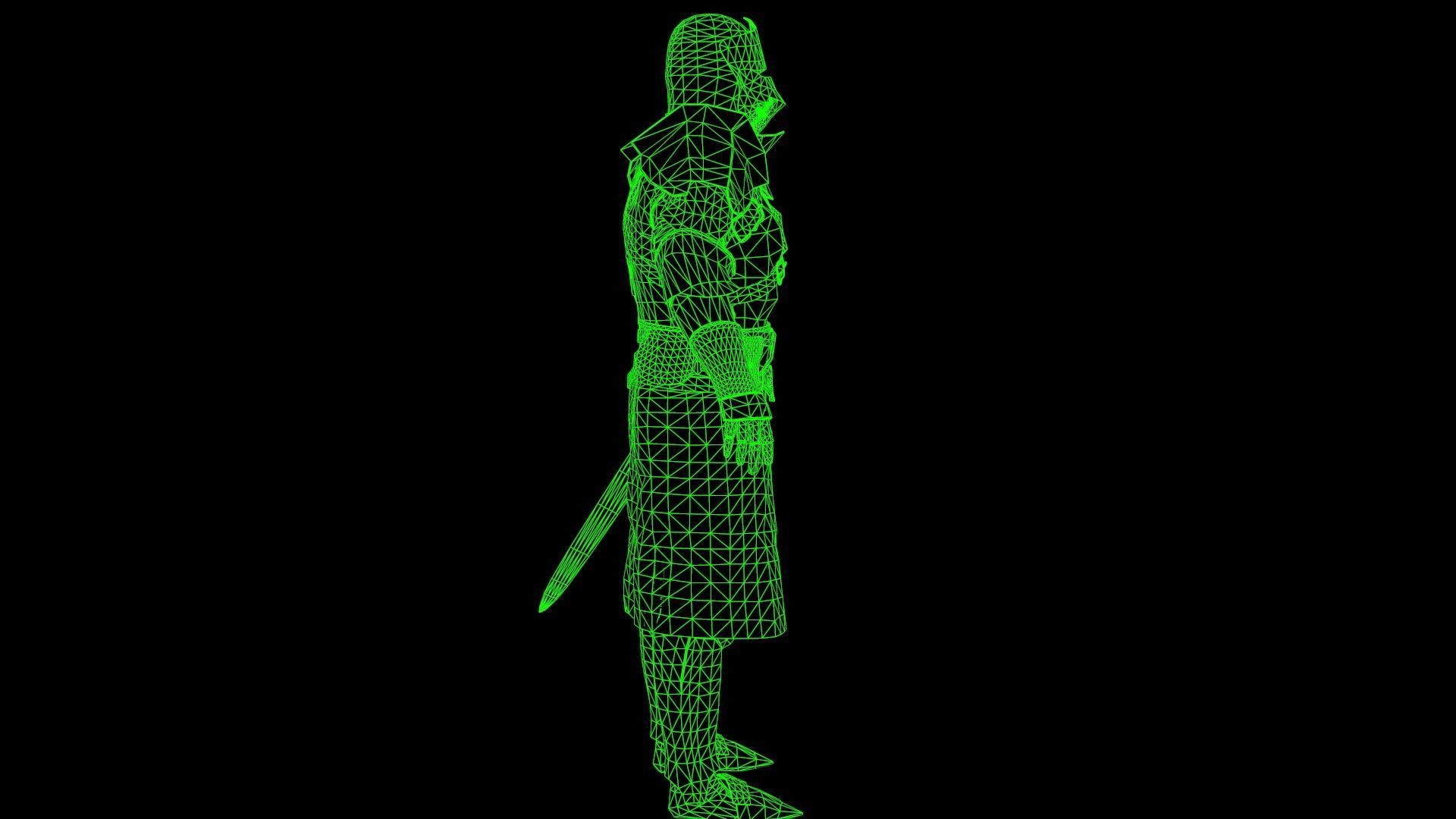 Knights knight in armor Low-poly 3D model_35