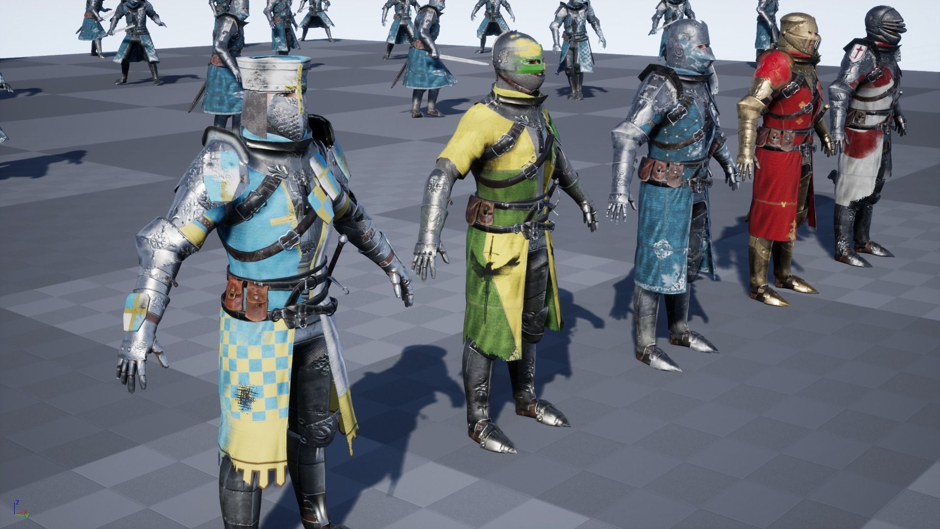 Knights knight in armor Low-poly 3D model_28