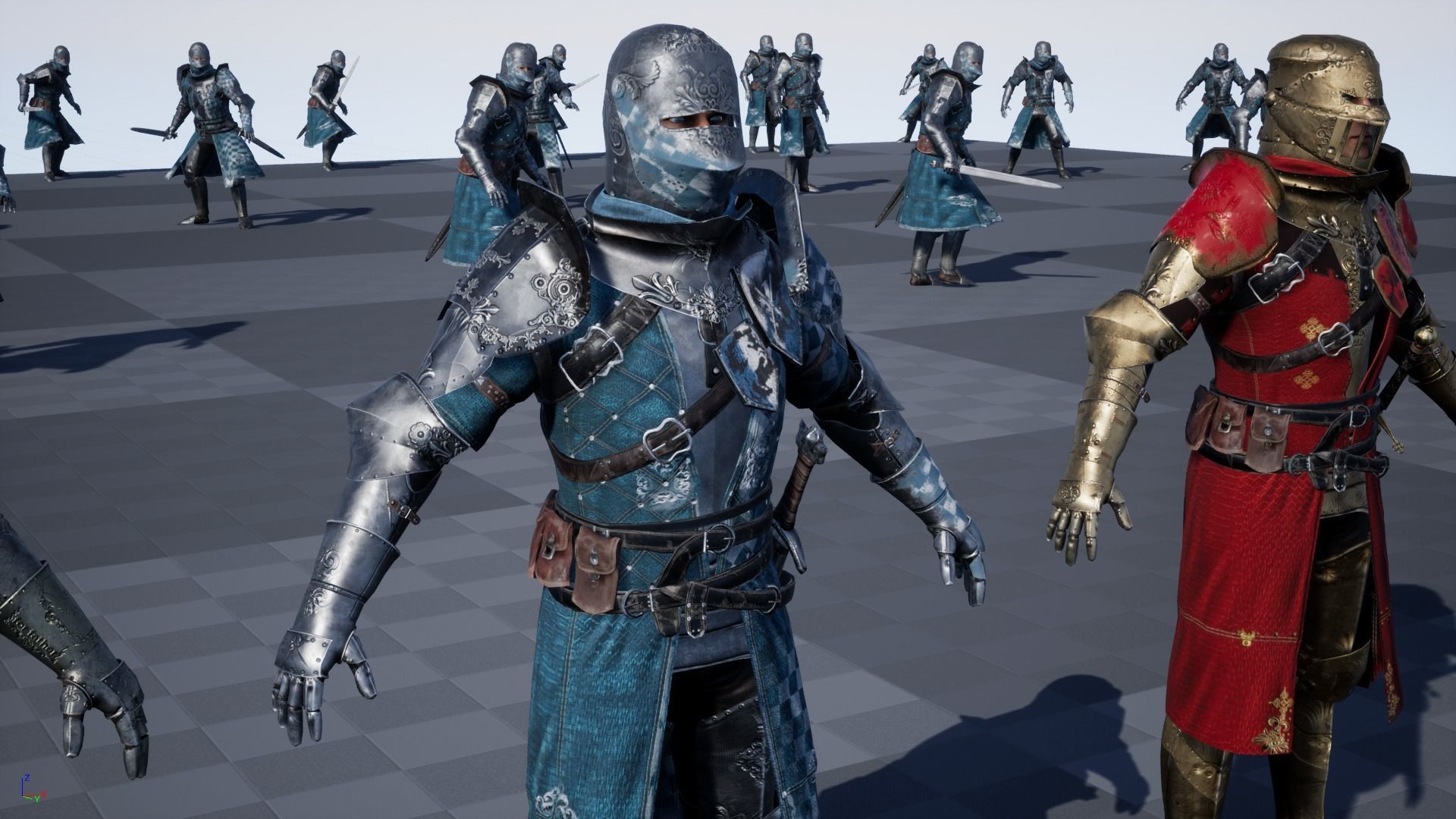 Knights knight in armor Low-poly 3D model_27