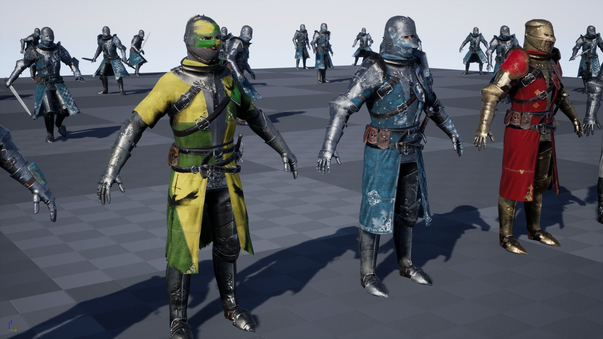 Knights knight in armor Low-poly 3D model_29