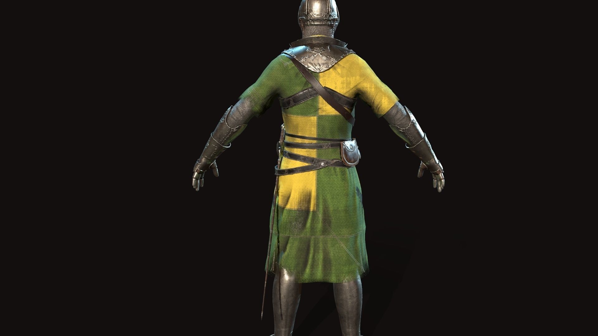 Knights knight in armor Low-poly 3D model_20